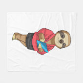 Couverture Polaire Sloth en tant que secrétaire avec Bloc-notes (Devant (Horizontal))