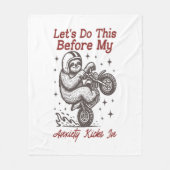 Couverture Polaire Sloth Faisons ça avant que mon anxiété ne s'instal (Devant)