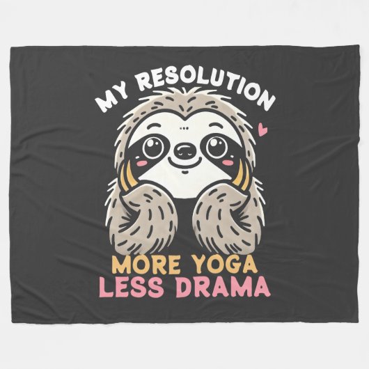 Couverture Polaire Sloth Fleece Blanket - Plus de Yoga moins de drame (Devant (Horizontal))