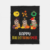 Couverture Polaire Sloth Halloween Christmas Happy Hallothanksmas Tha (Devant)