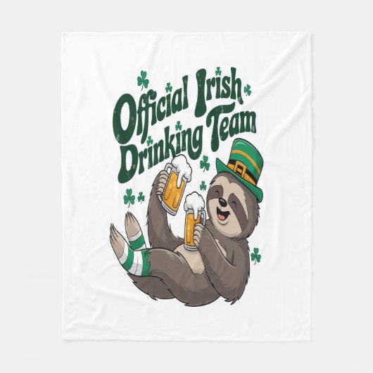 Couverture Polaire Sloth Irish Drinking St Patrick's Day (Devant)