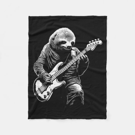 Couverture Polaire Sloth Playing B Guitar Funny B Player Bist Sloth (Devant)