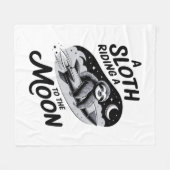 Couverture Polaire Sloth Riding a Rocket to the Moon (Devant (Horizontal))