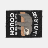 Couverture Polaire Sloth Sorry I Can’t I Have Plans With My Couch (Devant (Horizontal))