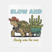 Couverture Polaire Slow and Steady Motivation Turtle Illustration (Devant)