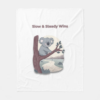 Couverture Polaire **"Slow & Steady Wins – Motivational Cute Koala "*