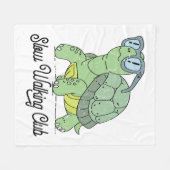 Couverture Polaire Slow Walking Club Cute Funny Turtle (Devant (Horizontal))