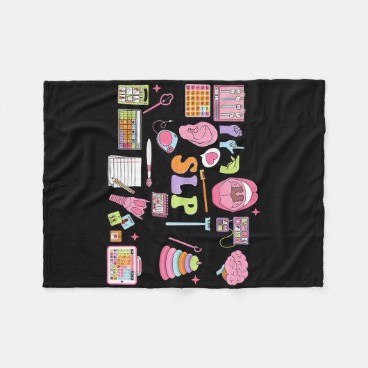 Couverture Polaire Slp Speech Therapy Speech Language Pathologist App (Devant (Horizontal))