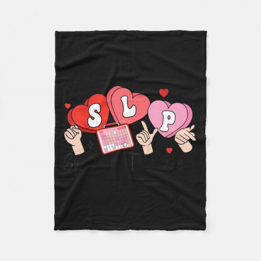 Couverture Polaire Slp Valentine's Day Speech Language Pathologist St (Devant)