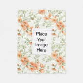 Couverture Polaire Small Throw Blanket, Peach Flowers, Add Name/Pic (Devant)