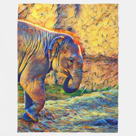 Couverture Polaire smartmix animal - éléphant bébé (Devant)