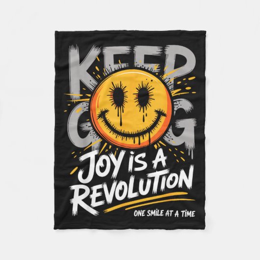 Couverture Polaire Smile Face Optimism Good Energy Mental Health Awar (Devant)