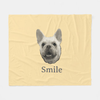 Couverture Polaire Smile French Bulldog Beige