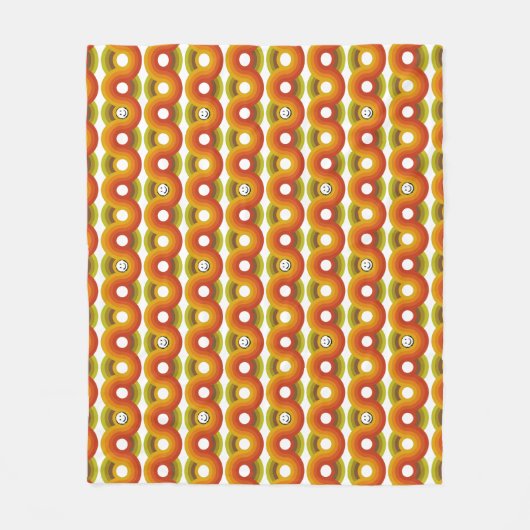 Couverture Polaire Smiley Vintage Retro Pattern No. 02 (Devant)