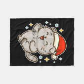 Couverture Polaire Smiling Santa Cat Holiday Cheer  (Devant (Horizontal))