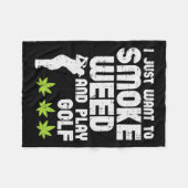 Couverture Polaire Smoke Weed Play Golf Golfing Thc Golfer Stoner (Devant (Horizontal))
