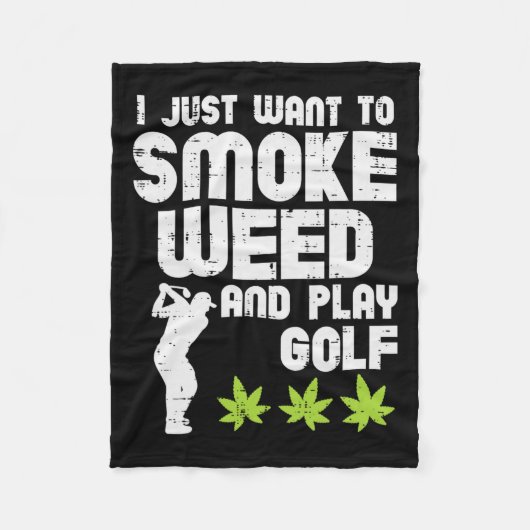 Couverture Polaire Smoke Weed Play Golf Golfing Thc Golfer Stoner (Devant)