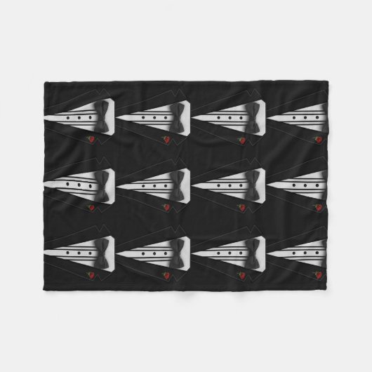 Couverture Polaire Smoking noir avec la cravate d'arc (Devant (Horizontal))