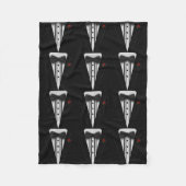 Couverture Polaire Smoking noir avec la cravate d'arc (Devant)