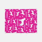 Couverture Polaire Smooth Collie Personalized Dog Blanket Bright Pink (Devant (Horizontal))