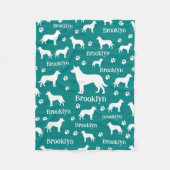 Couverture Polaire Smooth Collie Personalized Dog Blanket Deep Teal (Devant)