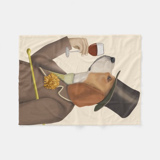 Couverture Polaire Snob de vin beagle (Devant (Horizontal))
