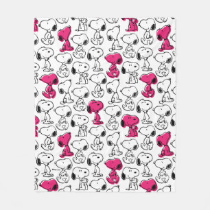 Couverture Polaire Snoopy Black & Magenta Motif