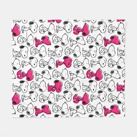 Couverture Polaire Snoopy Black & Magenta Motif (Devant (Horizontal))