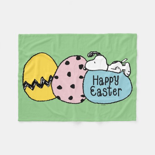 Couverture Polaire Snoopy - Bonne Pâques (Devant (Horizontal))