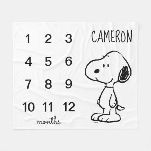 Couverture Polaire Snoopy d'arachides Bébé mensuel de jalon