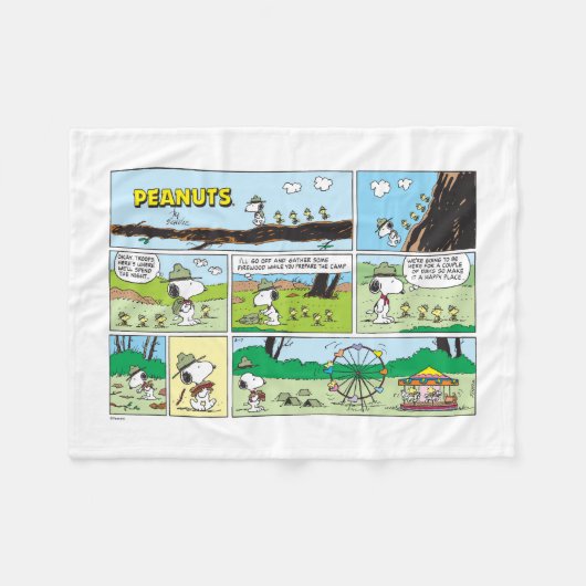 Couverture Polaire Snoopy & Friends | Go Camping (Devant (Horizontal))