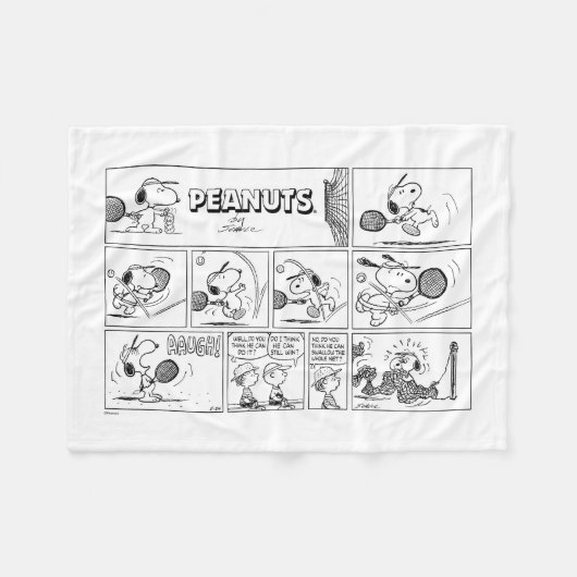 Couverture Polaire Snoopy Joue Au Tennis (Devant (Horizontal))