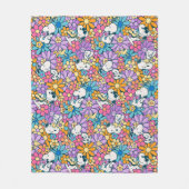 Couverture Polaire Snoopy & Motif de fleurs de bois (Devant)