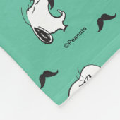 Couverture Polaire Snoopy Moustaches et Motif Turquoise (Coin)