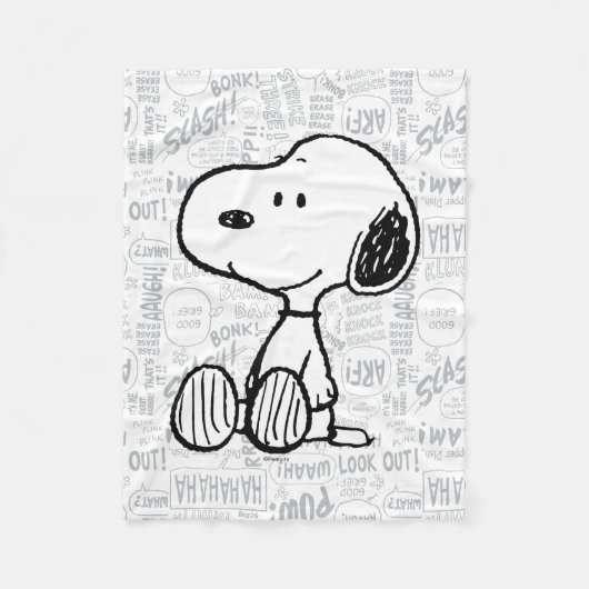 Couverture Polaire Snoopy on Black White Comics (Devant)