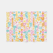 Couverture Polaire Snoopy Pastel Text Pattern (Devant (Horizontal))