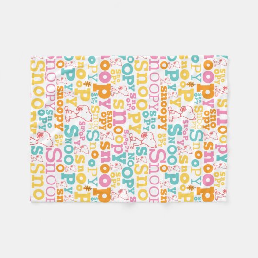 Couverture Polaire Snoopy Pastel Text Pattern (Devant (Horizontal))