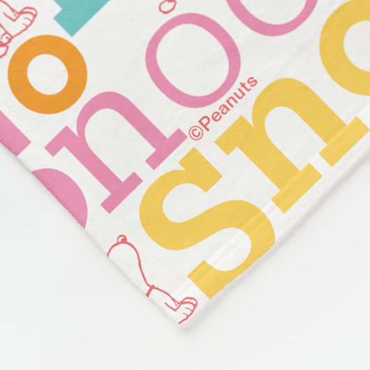 Couverture Polaire Snoopy Pastel Text Pattern (Coin)