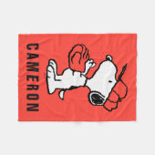 Couverture Polaire Snoopy Varsity Sports Baseball | Ajouter Votre Nom (Devant (Horizontal))