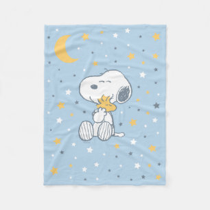 Couverture Polaire Snoopy & Woodstock Baby Shower Over the Moon