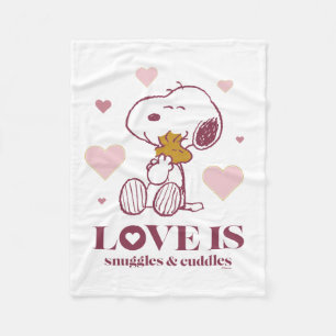 Couverture Polaire Snoopy & Woodstock Love is Snuggles & Cuddles