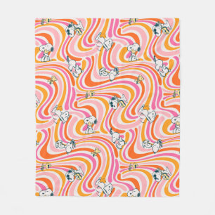 Couverture Polaire Snoopy & Woodstock Super Vibes Motif orange