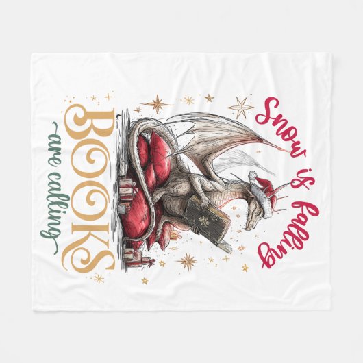 Couverture Polaire Snow Is Falling, Books Are Calling  (Devant (Horizontal))