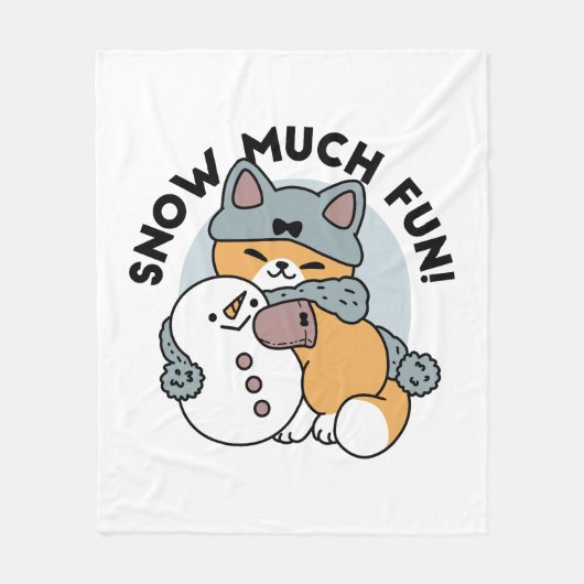 Couverture Polaire Snow Much Fun Cat Winter Holiday Design (Devant)