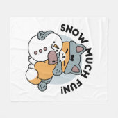 Couverture Polaire Snow Much Fun Cat Winter Holiday Design (Devant (Horizontal))