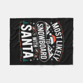 Couverture Polaire Snowboard Avec Père Noël Drôle Noël Snow Sports L (Devant (Horizontal))