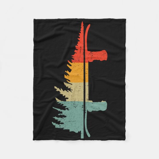 Couverture Polaire Snowboard Pine Tree - Snowboard Snowboarder Win (Devant)