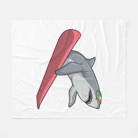 Couverture Polaire Snowboard requin (Devant (Horizontal))