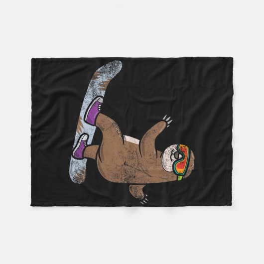 Couverture Polaire Snowboard Sloth Lover Snowboard Snow Winter S (Devant (Horizontal))
