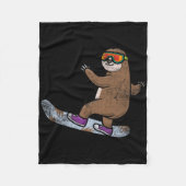 Couverture Polaire Snowboard Sloth Lover Snowboard Snow Winter S (Devant)